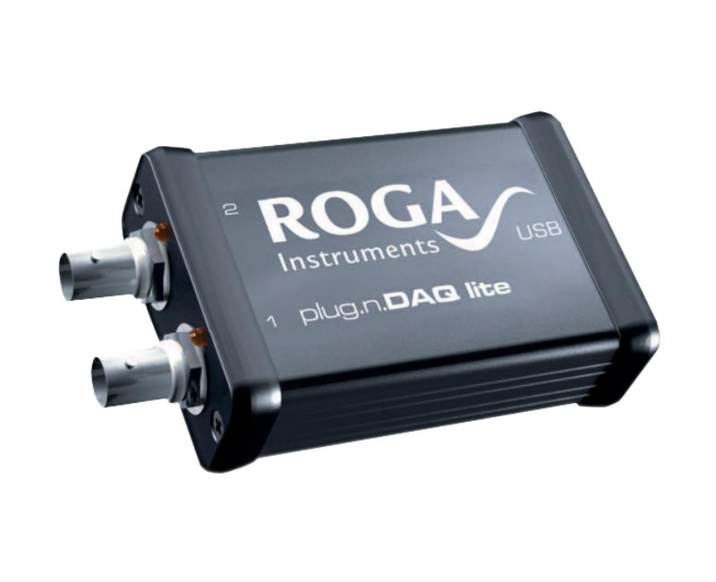 Kompakt tvåkanalig USB-mätenhet för ljud- och vibrationsmätning med IEPE-givare. Plug.n.DAQ Lite.